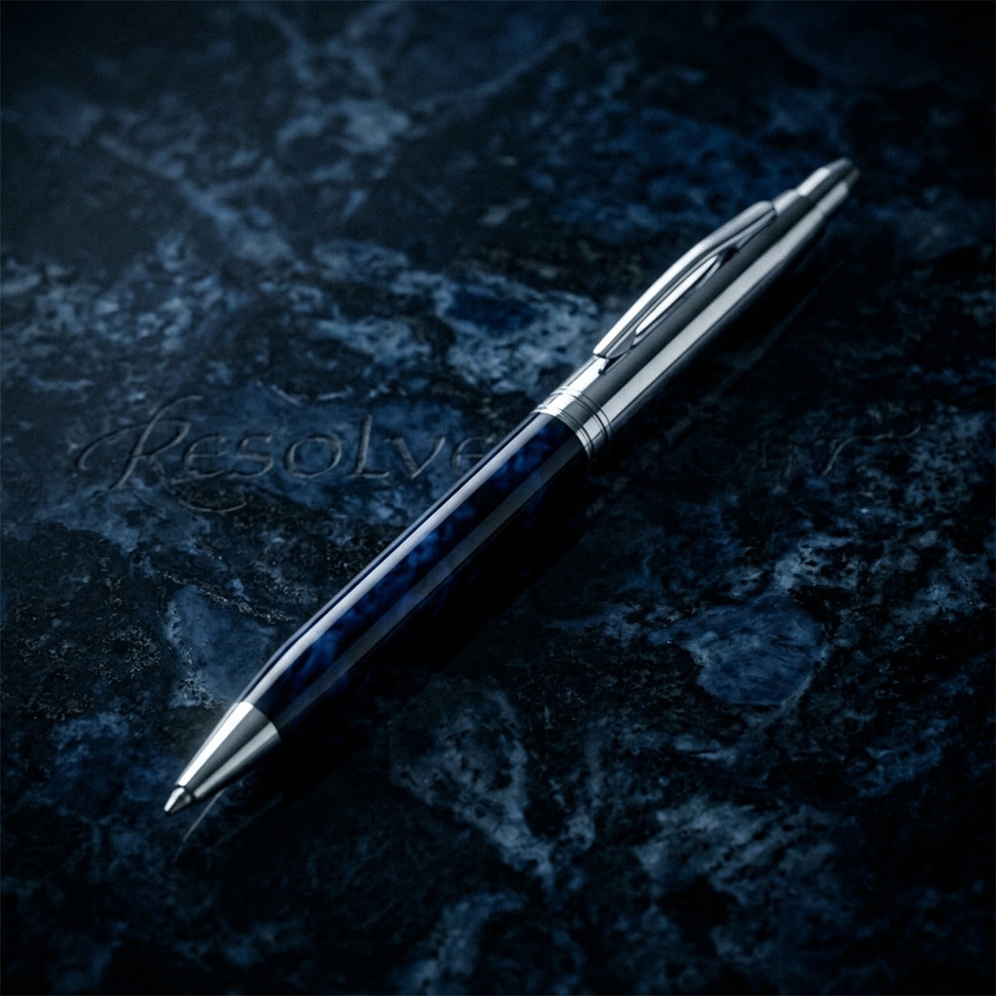 Picasso Parri Joy Slim Dark Blue & Metallic Silver Ball Pen – Retractable | Blue Ink