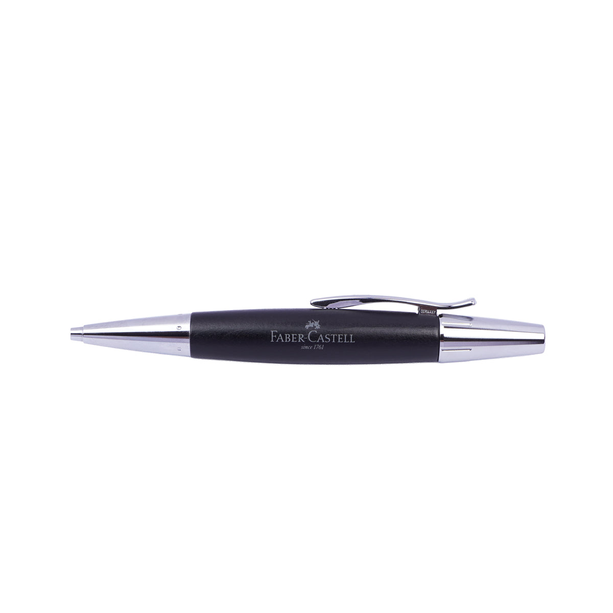 Faber-Castell Glossy Black & Silver Ballpoint Pen – Twist Mechanism