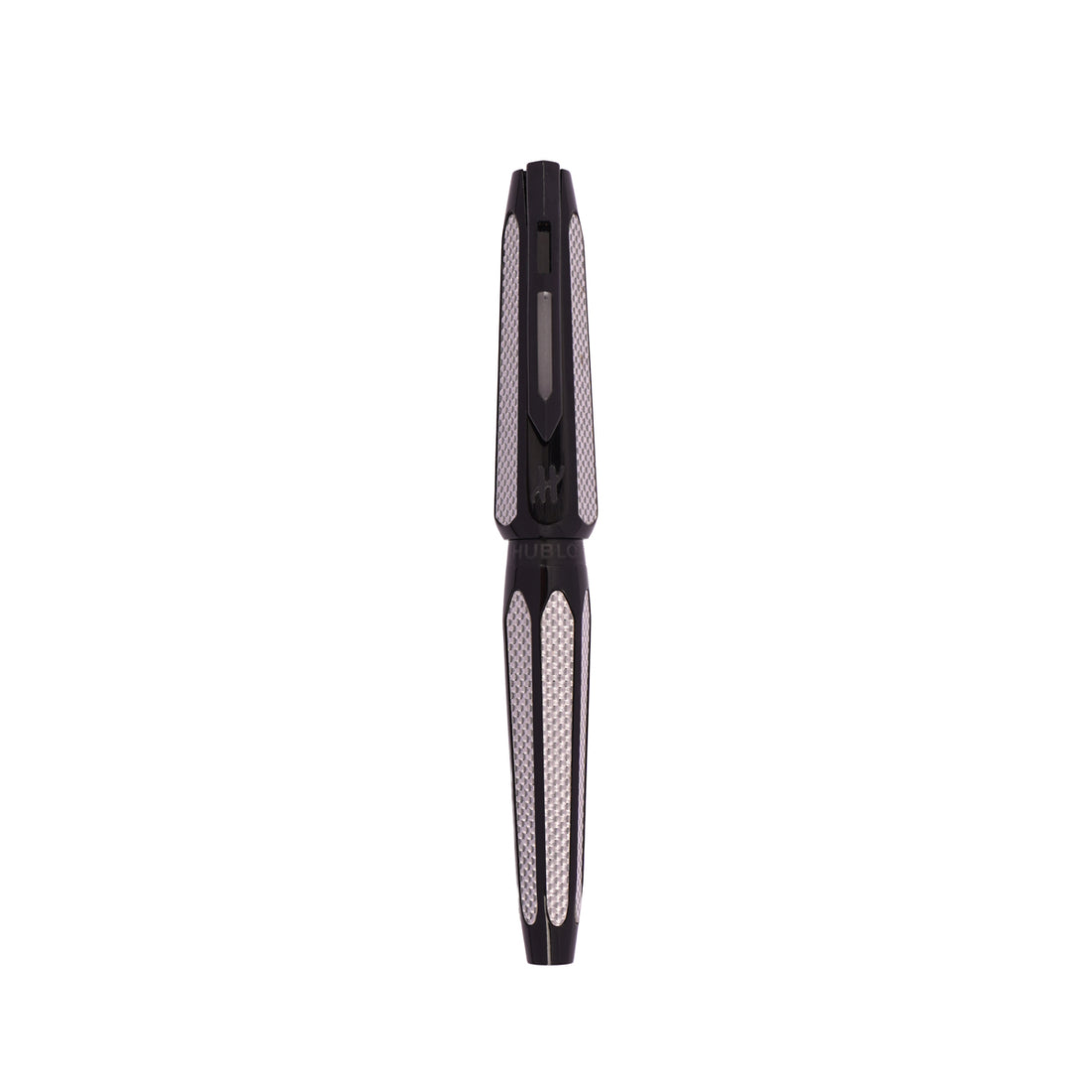 Hublot Luxury Carbon Fiber Roller Ball Pen – Black & Silver, Medium Tip
