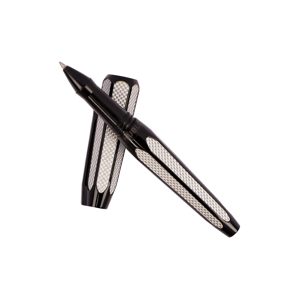 Hublot Luxury Carbon Fiber Roller Ball Pen – Black & Silver, Medium Tip