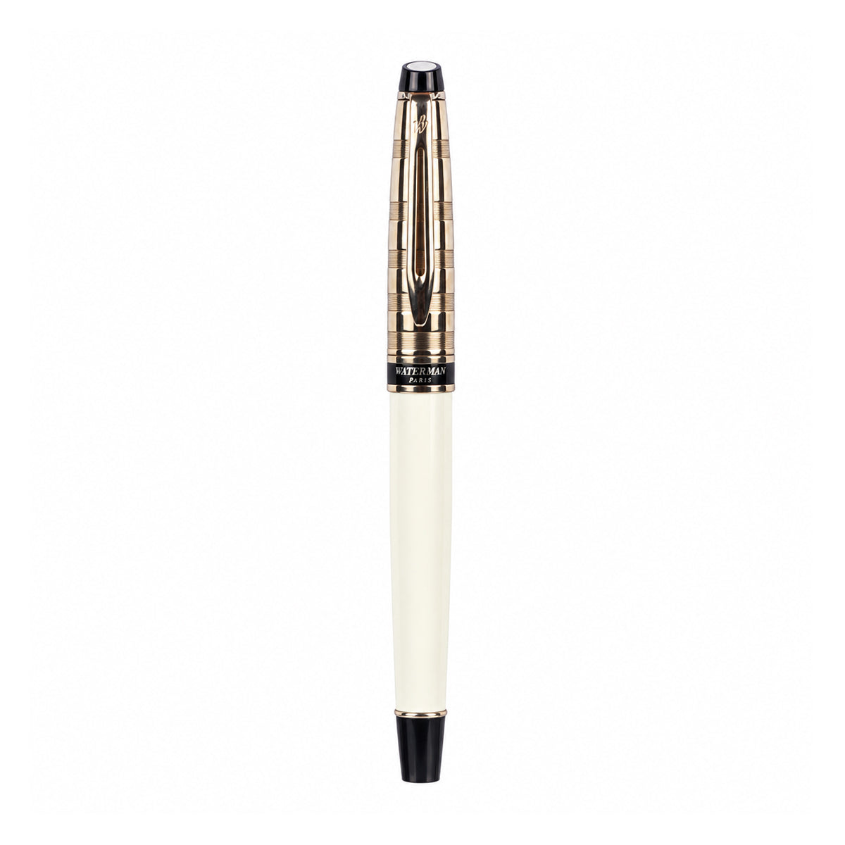 Waterman Paris White Body Fountain Pen Silver Cap Medium Nib