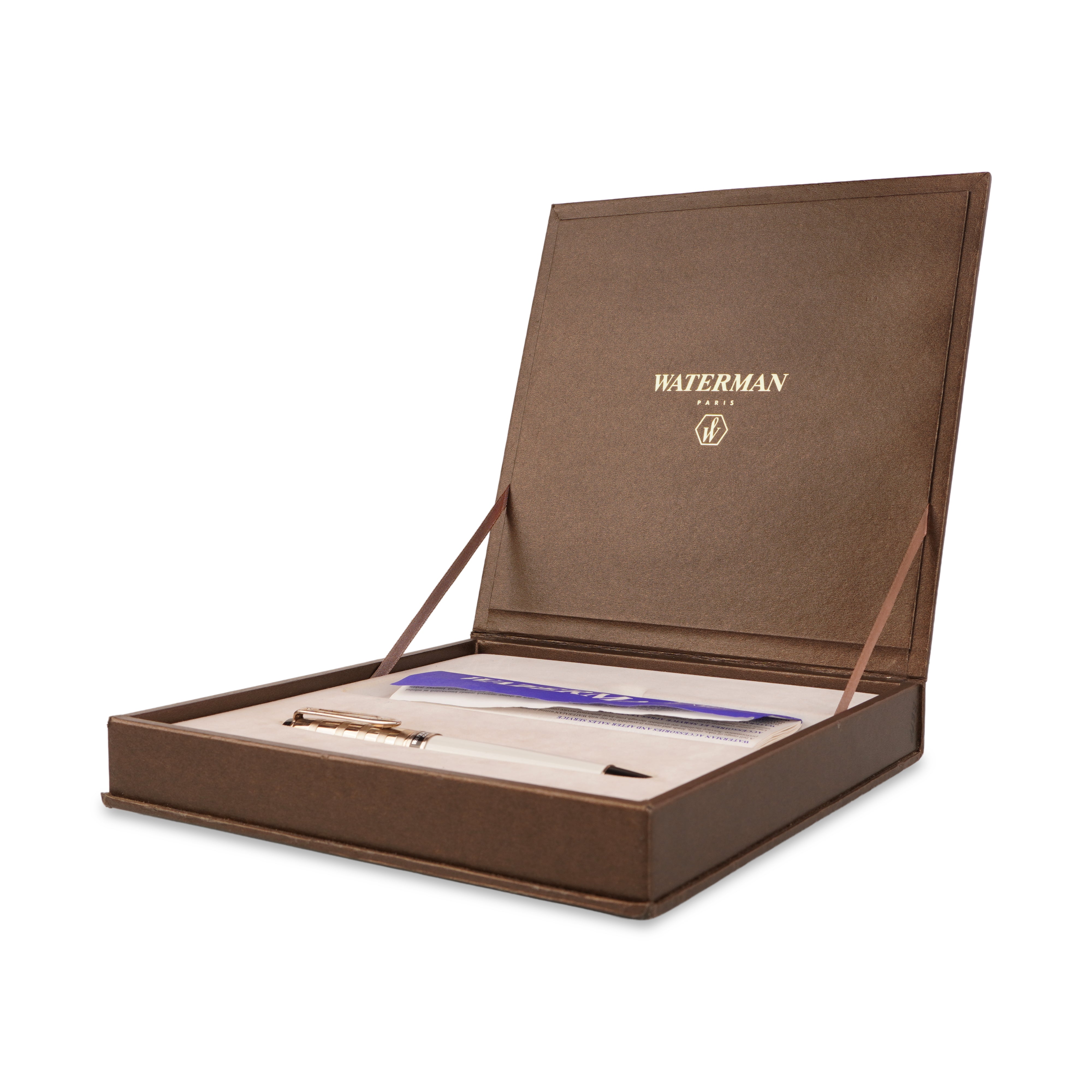 Waterman Paris White Body Fountain Pen Silver Cap Medium Nib