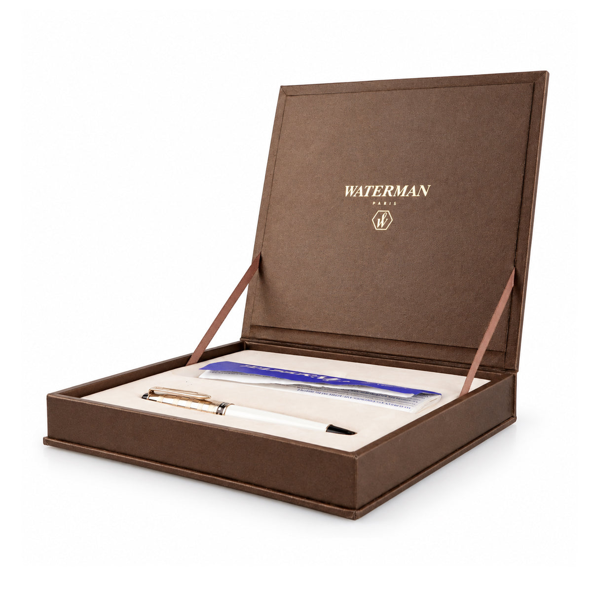 Waterman Paris White Body Fountain Pen Silver Cap Medium Nib