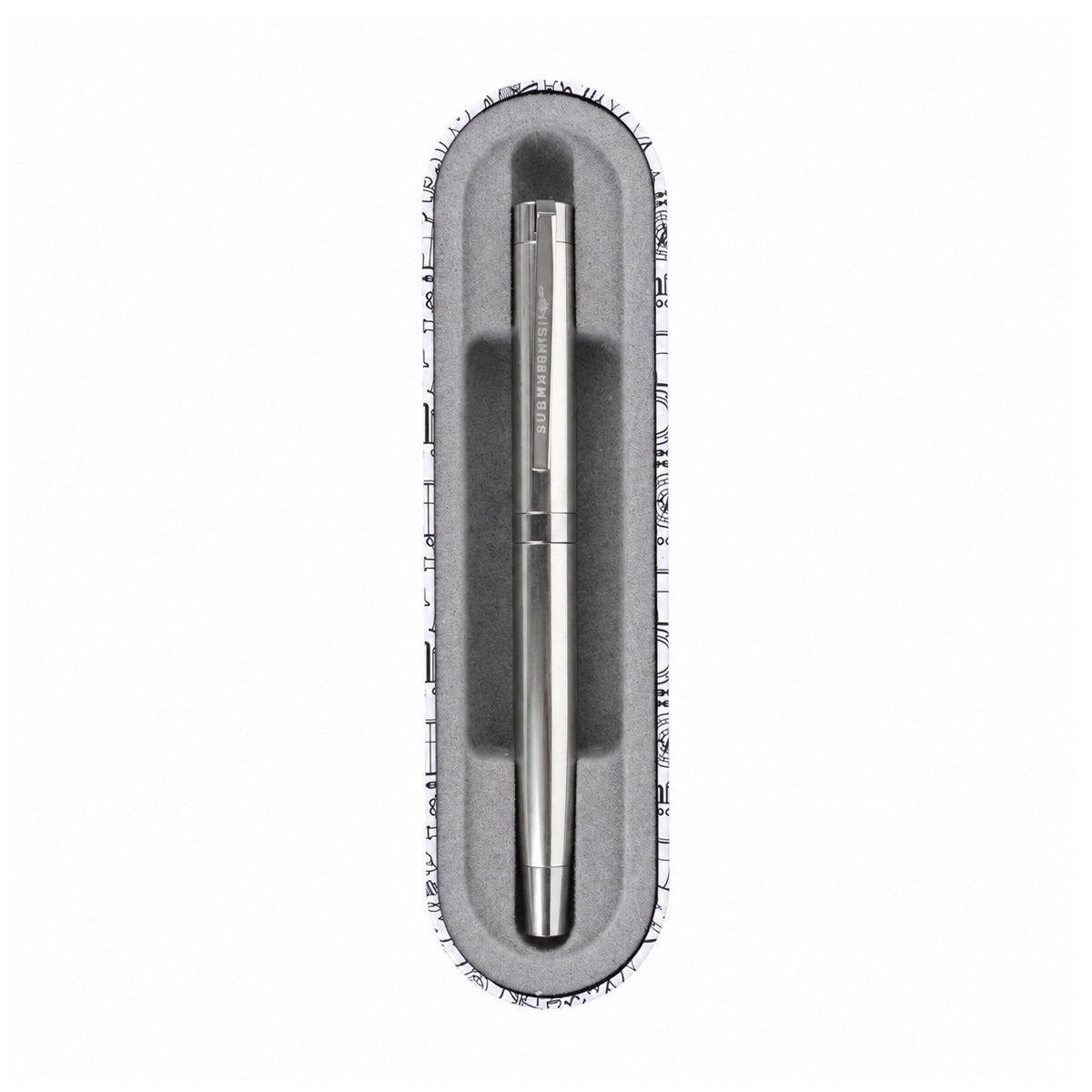 Submarine 986 Metallic Silver Rollerball Pen – Cap Type | Blue Gel Ink, Gift Boxed