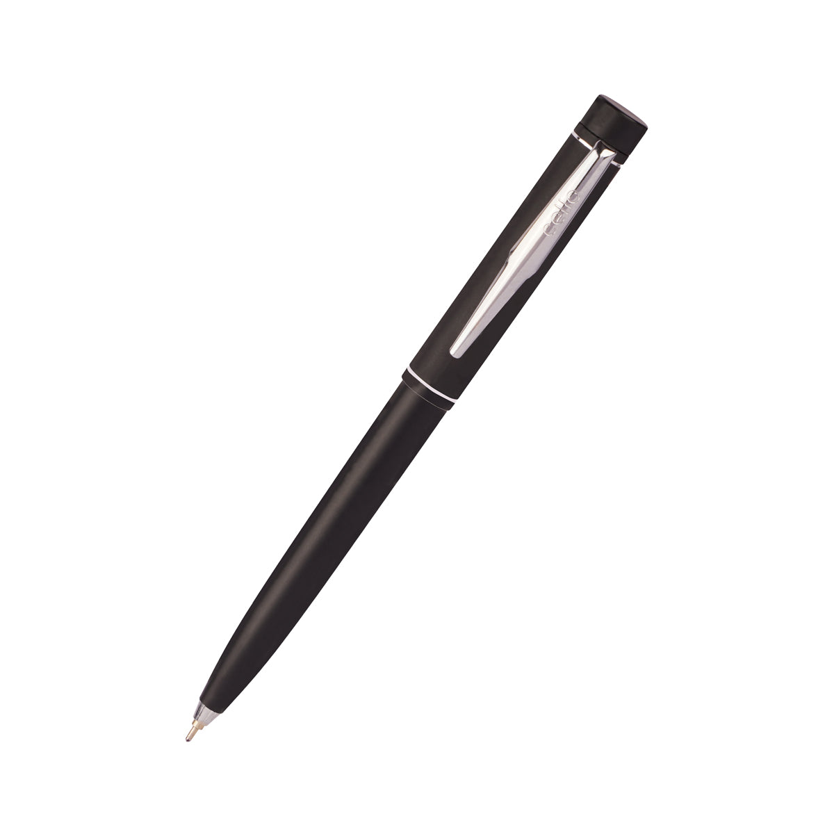 Cello Black Jack Retractable Ball Pen – Metal Body, Blue Ink