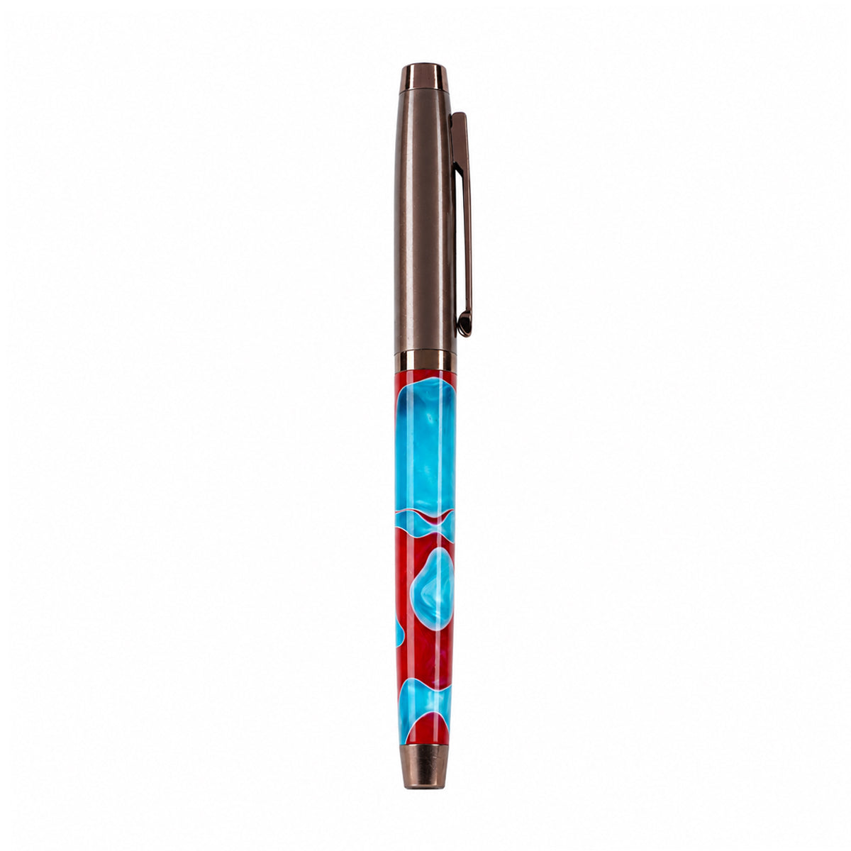Picasso Parri Red-Blue Acrylic Roller Ball Pen – Coffee Cap | Cap Type, Blue Ink