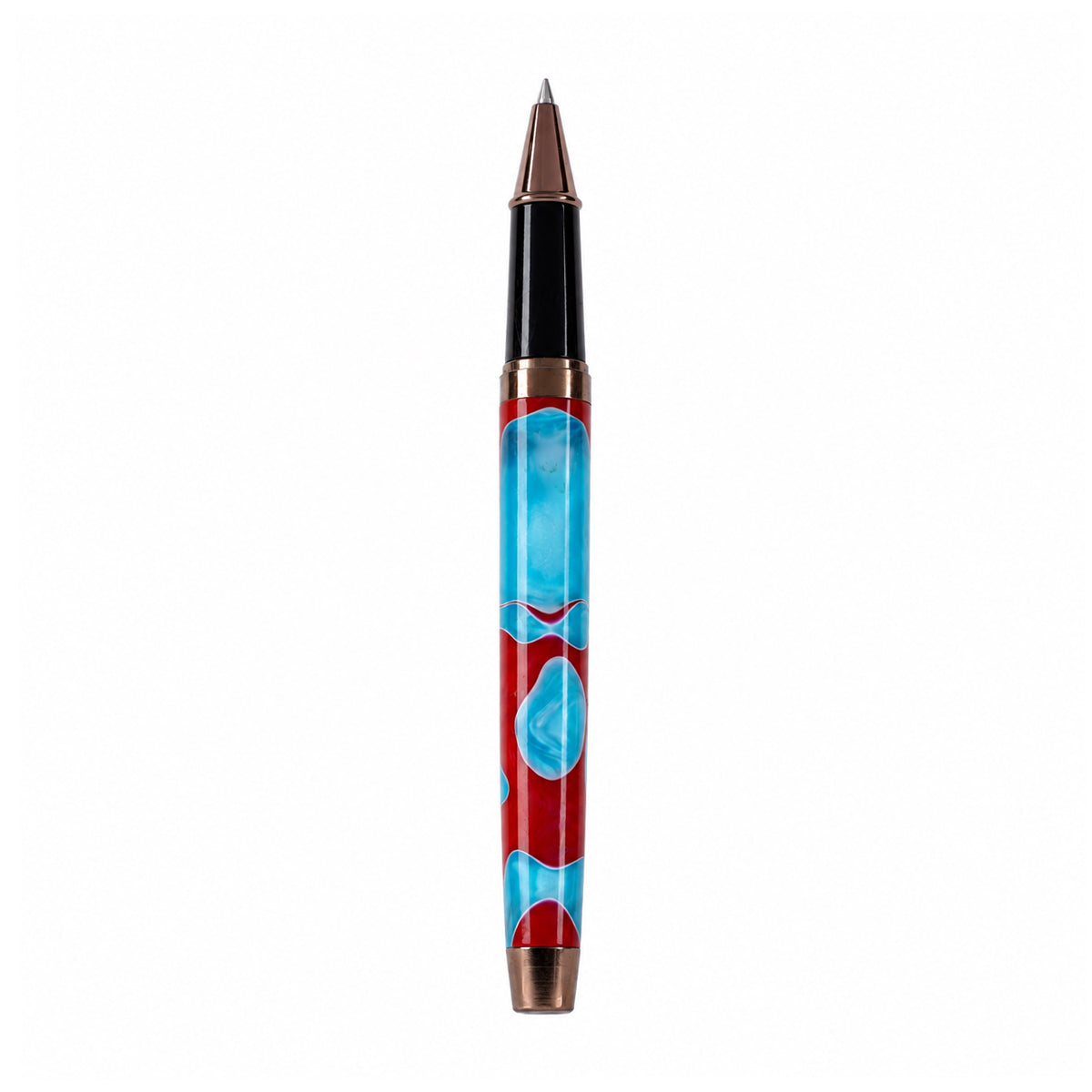 Picasso Parri Red-Blue Acrylic Roller Ball Pen – Coffee Cap | Cap Type, Blue Ink