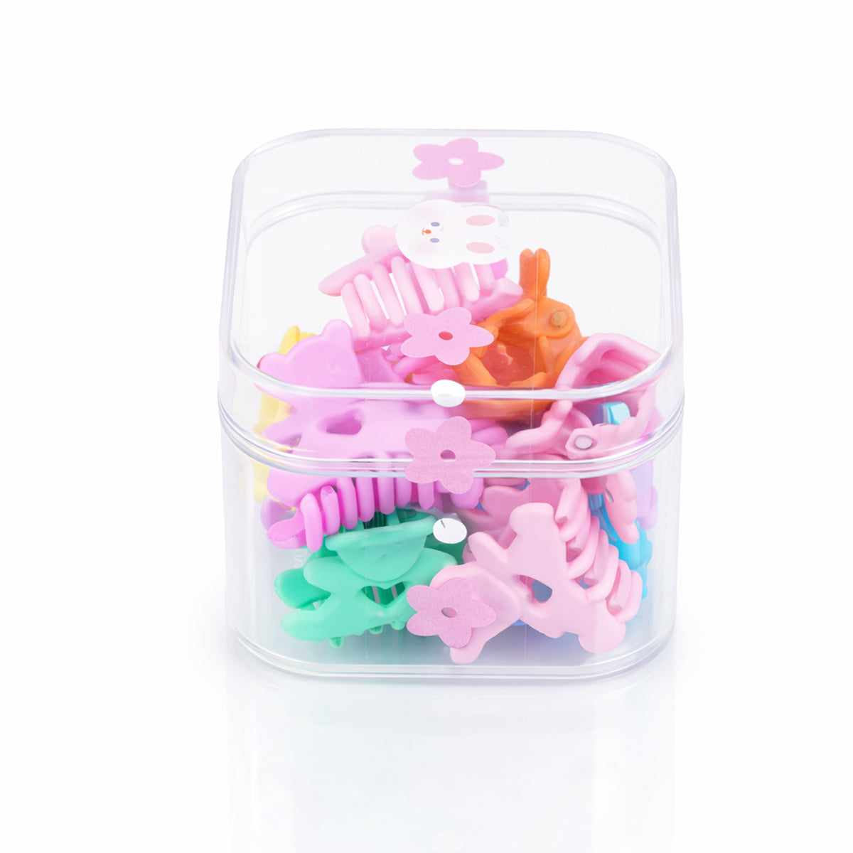 The Writershub Kids Pastel Hair Clips Set with Mini Claws & Storage Box