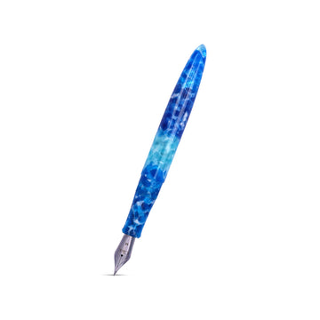 Click Blue & White Marble Fountain Pen – Medium Nib, 3-in-1 Filling System
