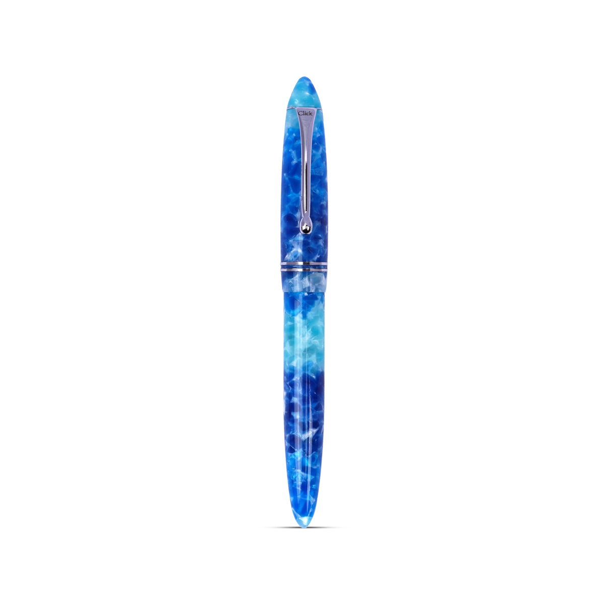Click Blue & White Marble Fountain Pen – Medium Nib, 3-in-1 Filling System