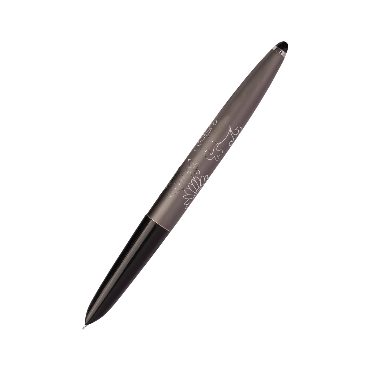 Hero 329 Grey Metal Aerometric Fine Nib Fountain Pen with Engravings