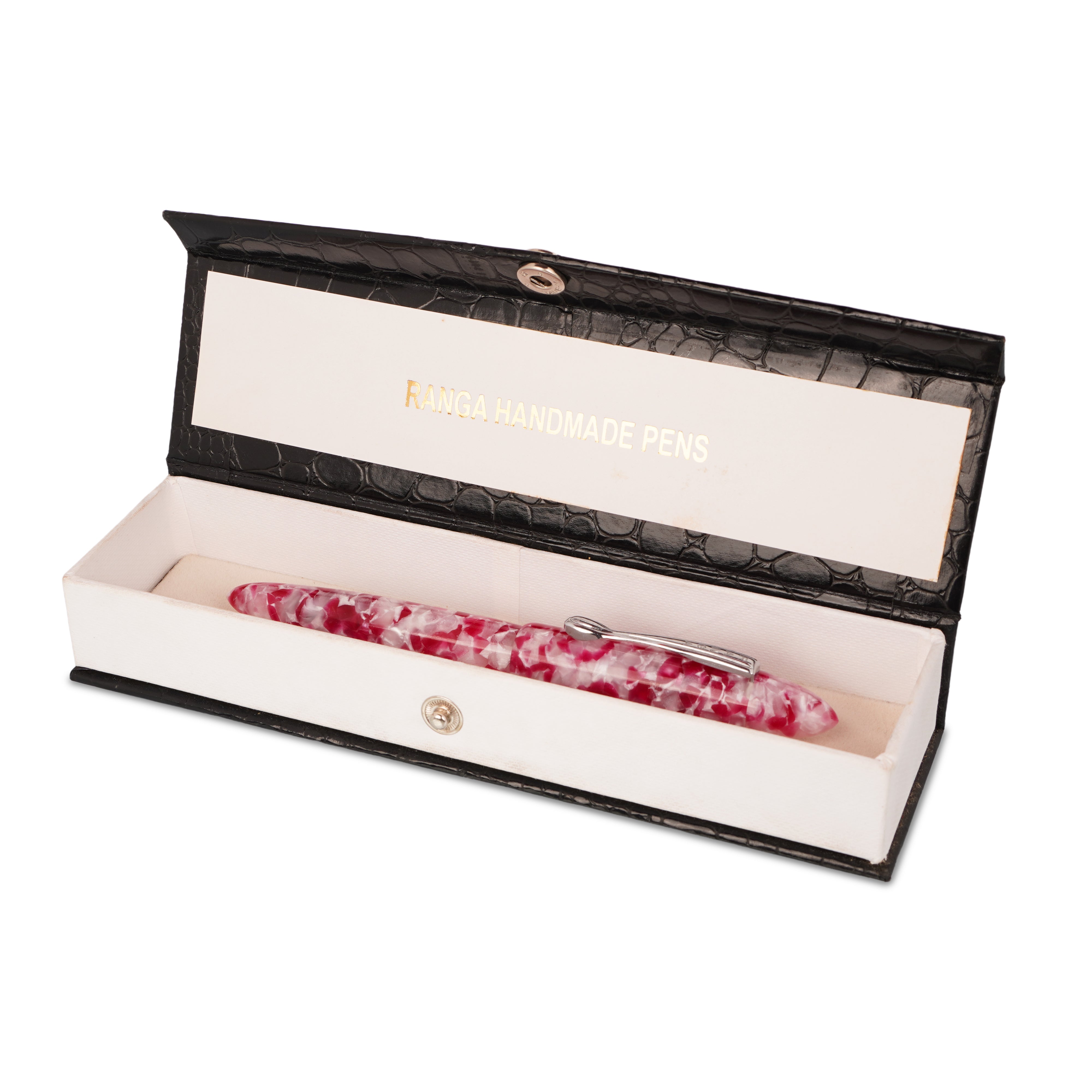 Ranga 9B Pink Acrylic Fountain Pen Handmade Fine Nib