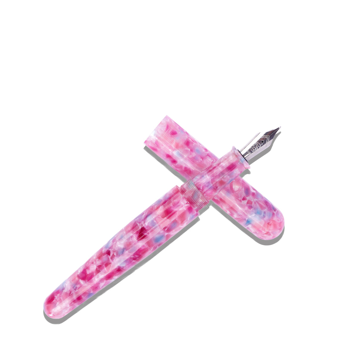 Ranga Model 5 Pink Marble Fountain Pen – Handcrafted Acrylic, Custom Nib