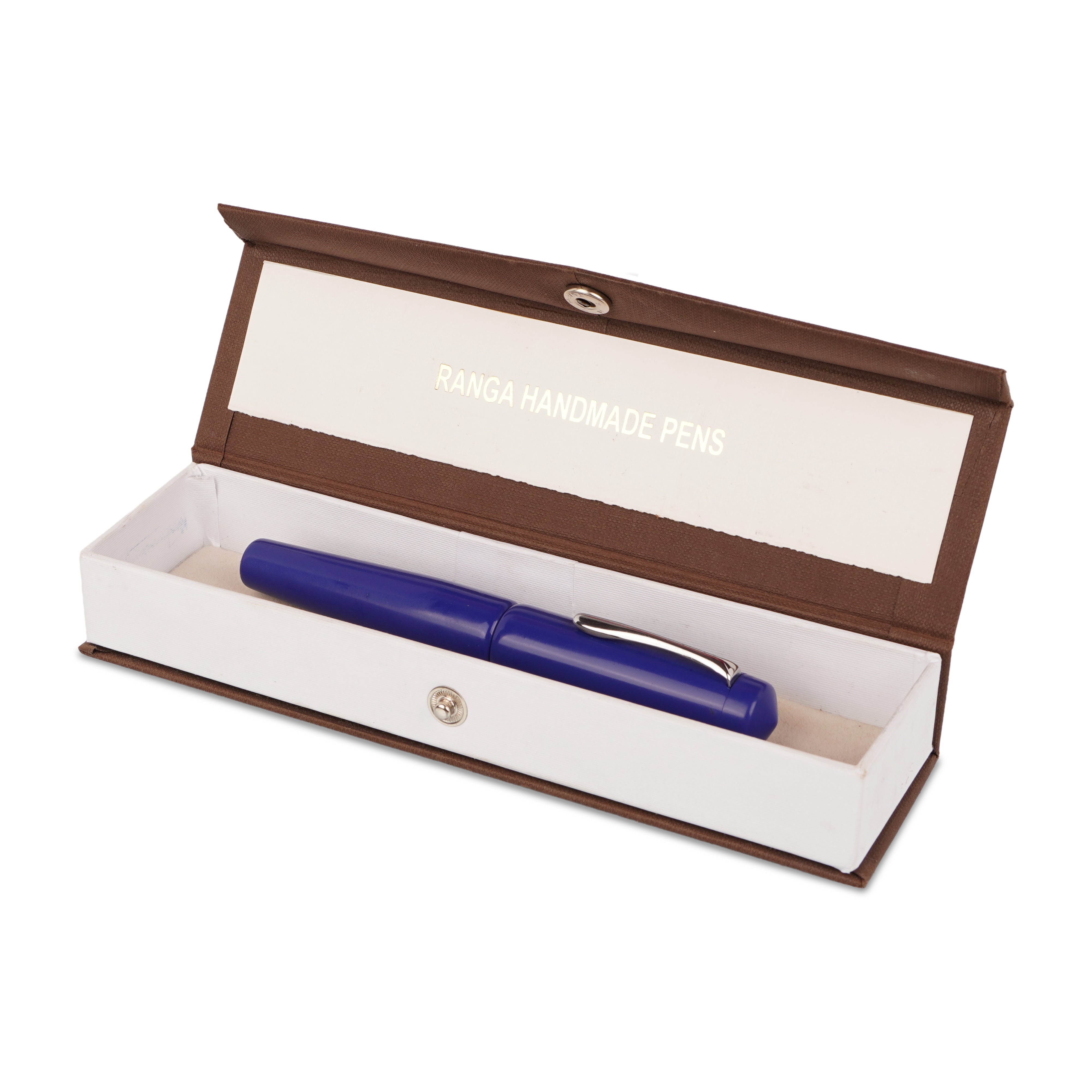 Ranga Phoenix P1 Handmade Solid Blue Ebonite Fountain Pen Fine Nib
