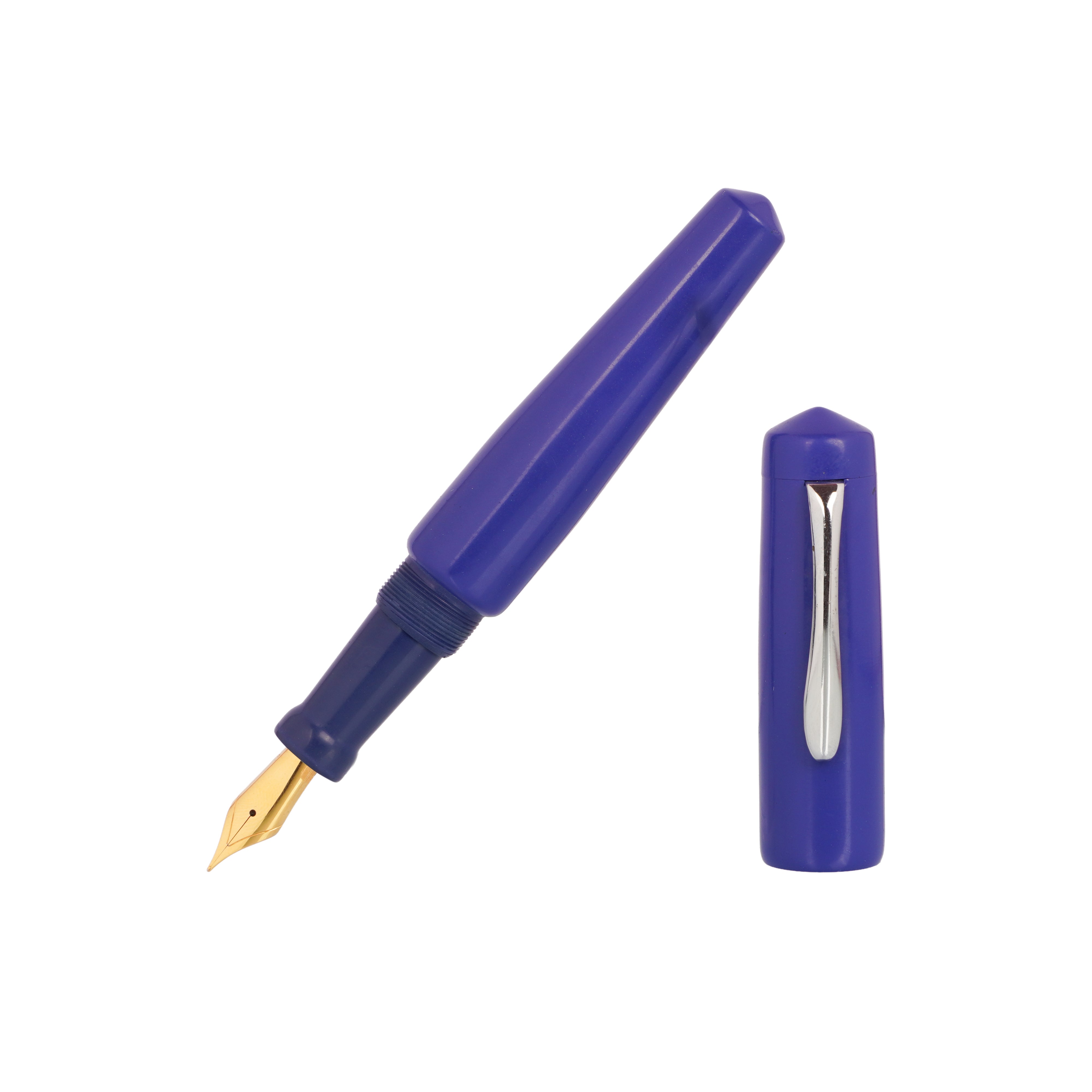 Ranga Phoenix P1 Handmade Solid Blue Ebonite Fountain Pen Fine Nib