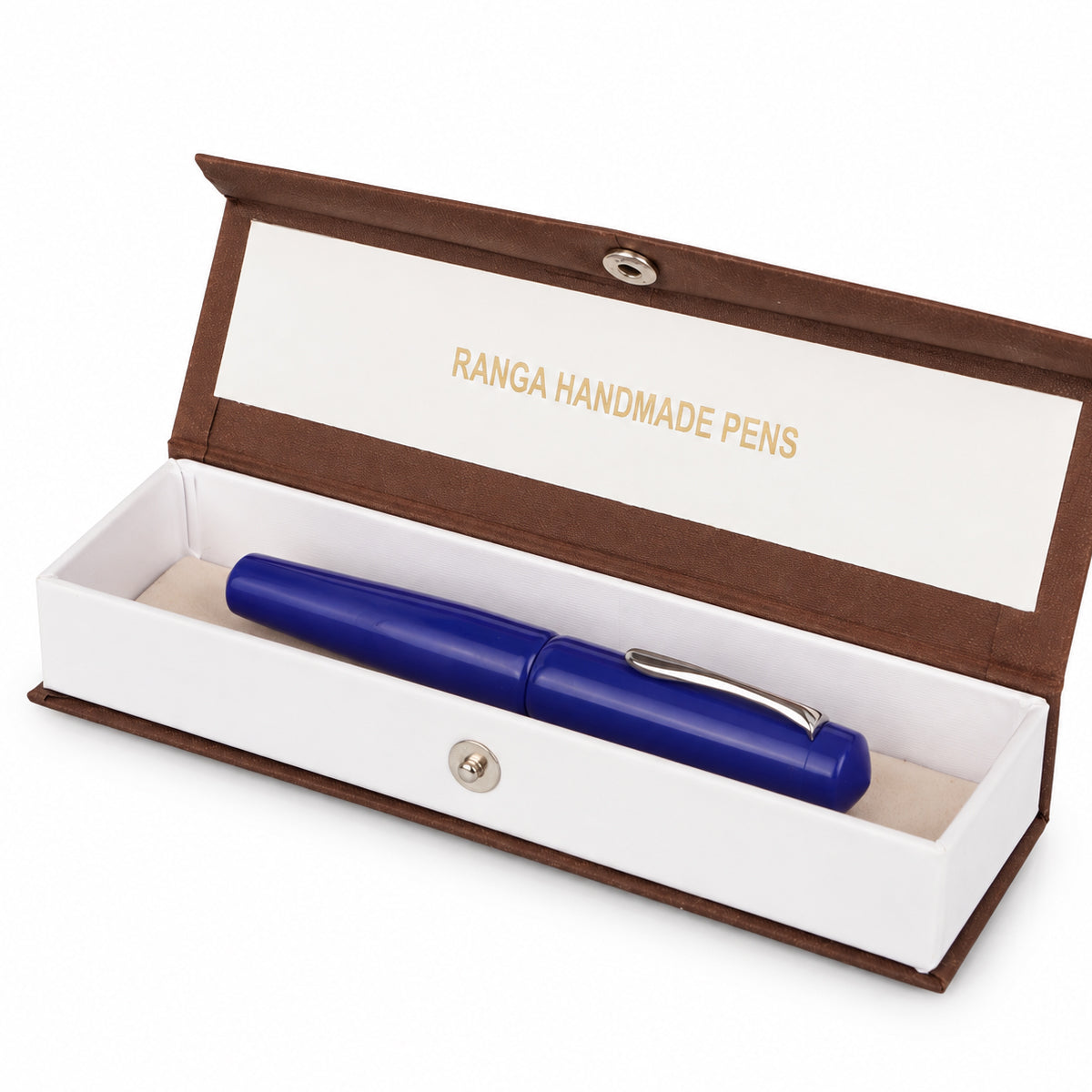 Ranga Phoenix P1 Handmade Solid Blue Ebonite Fountain Pen Fine Nib
