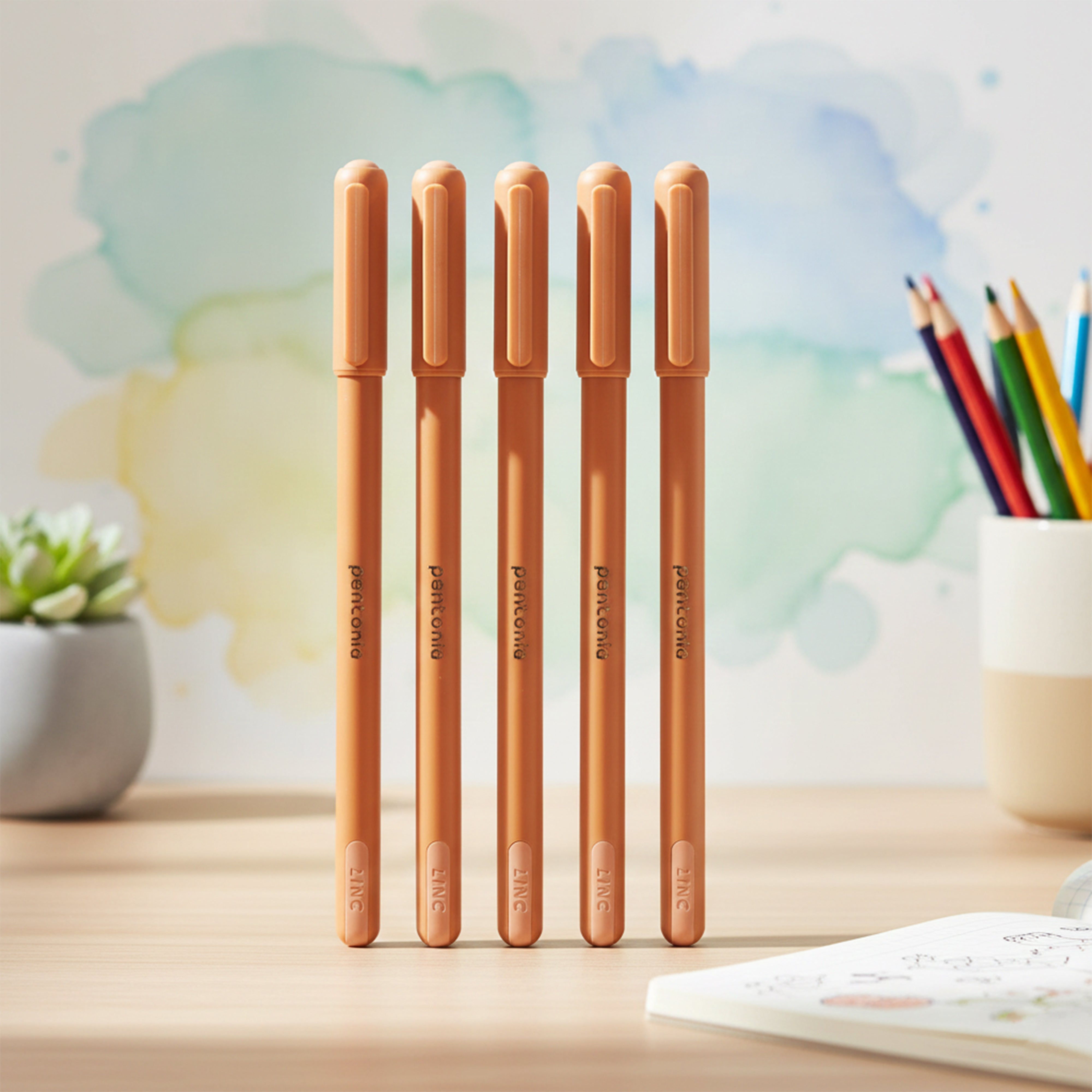 Pentonic Linc Ball Pen 0.7mm Blue Ink Desert Dust - Set of 5Pcs