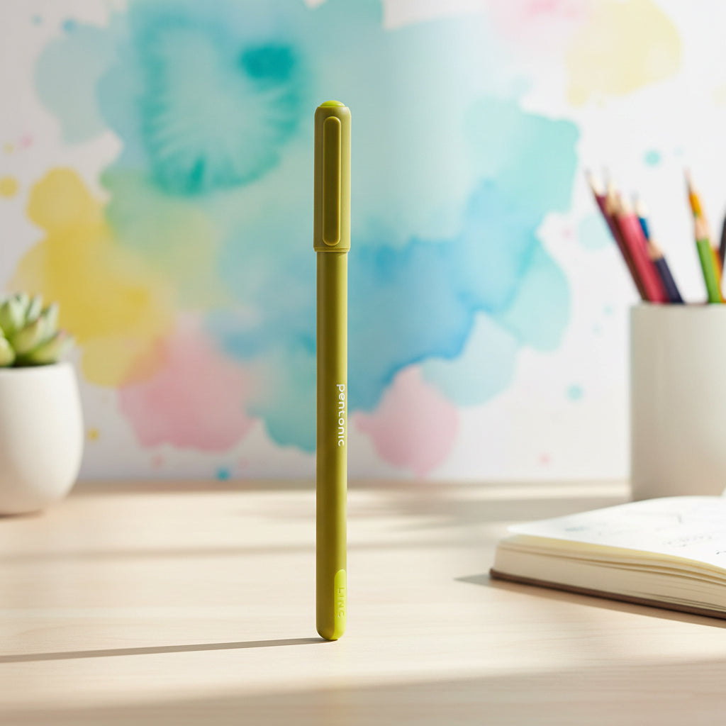 Pentonic Linc Ball Pen 0.7mm Blue Ink Green Body - Set of 5
