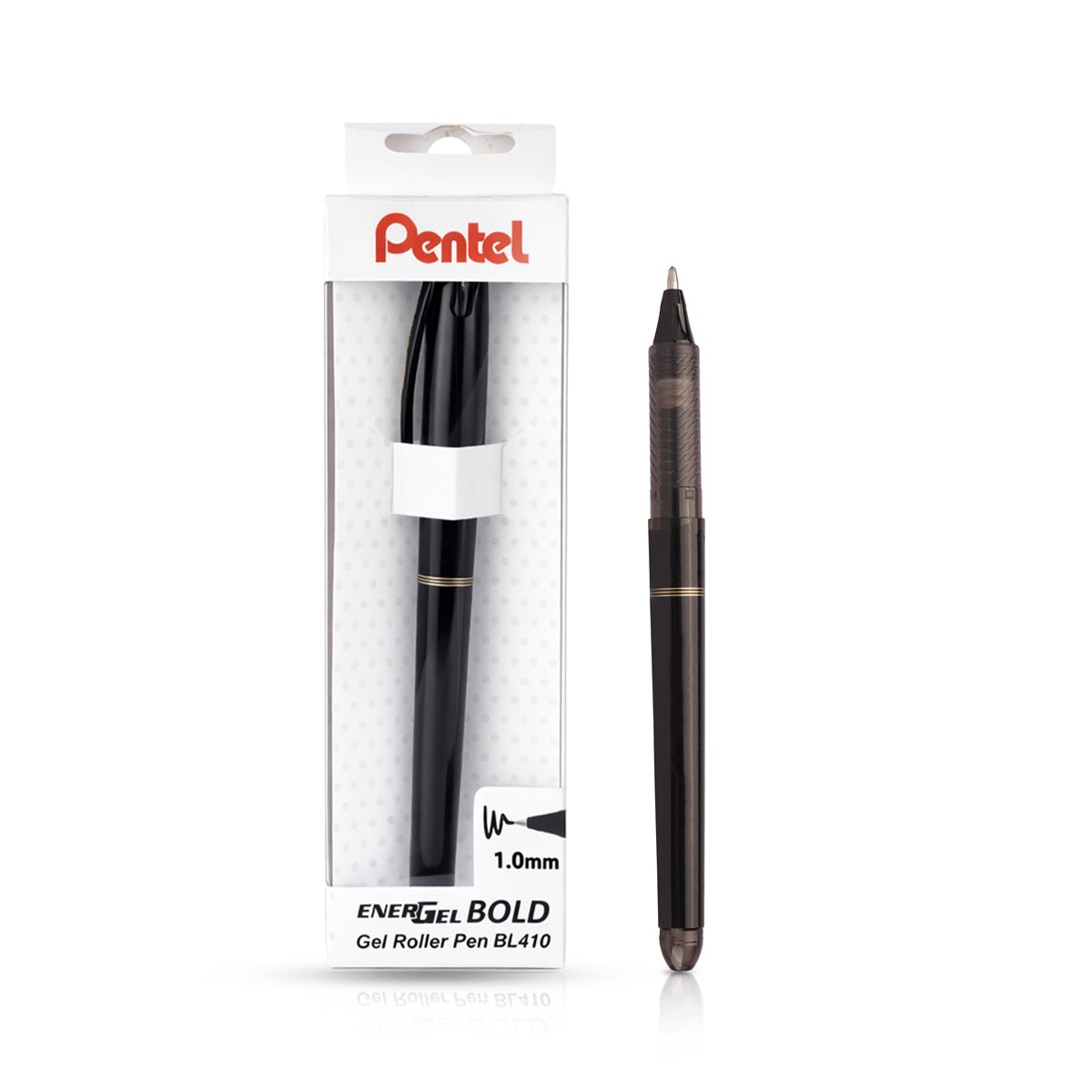 Pentel EnerGel BL410 Bold 1.0mm Black Gel Pen Set of 2