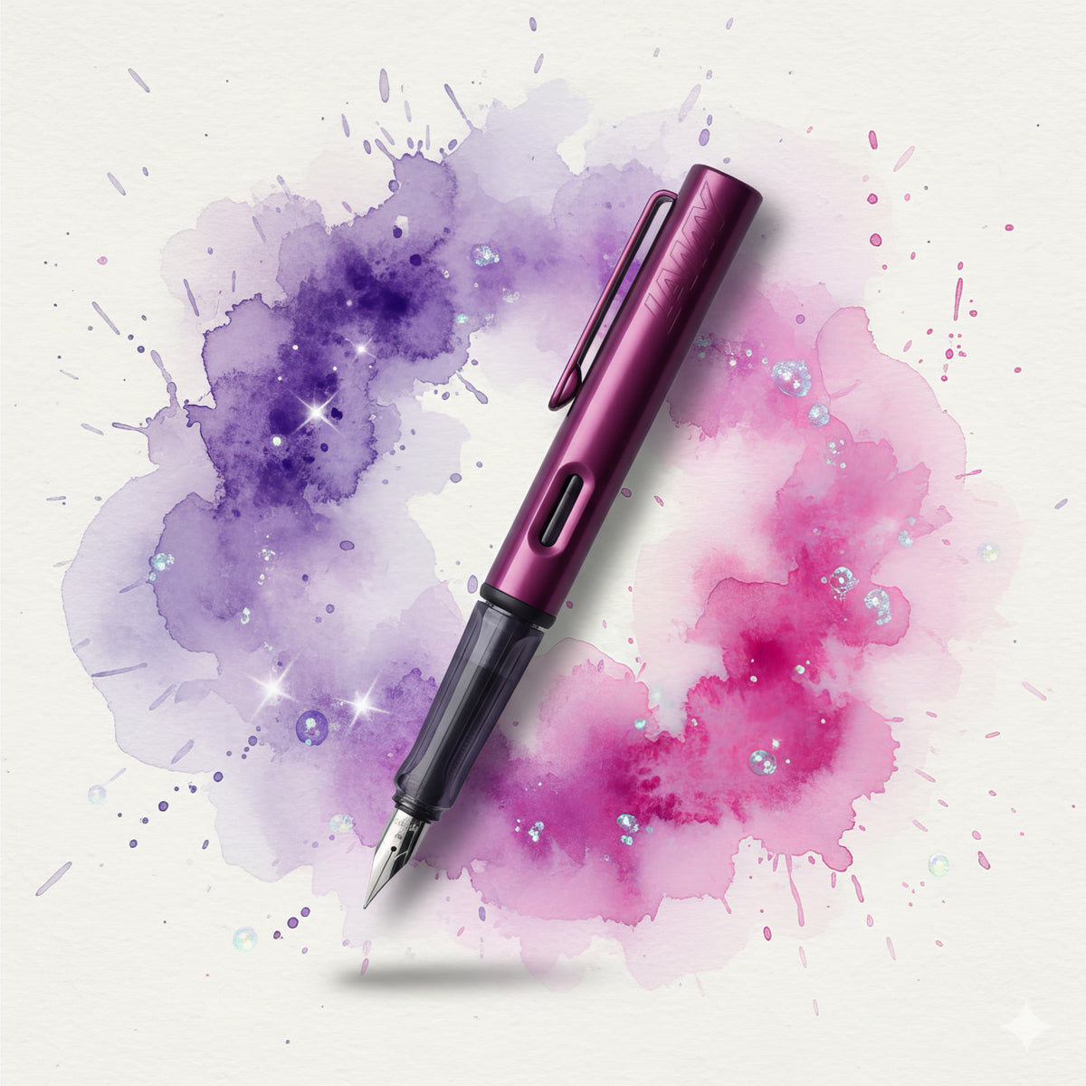 Lamy 333 Glossy Purple Fountain Pen – Aluminium Body, Medium Nib