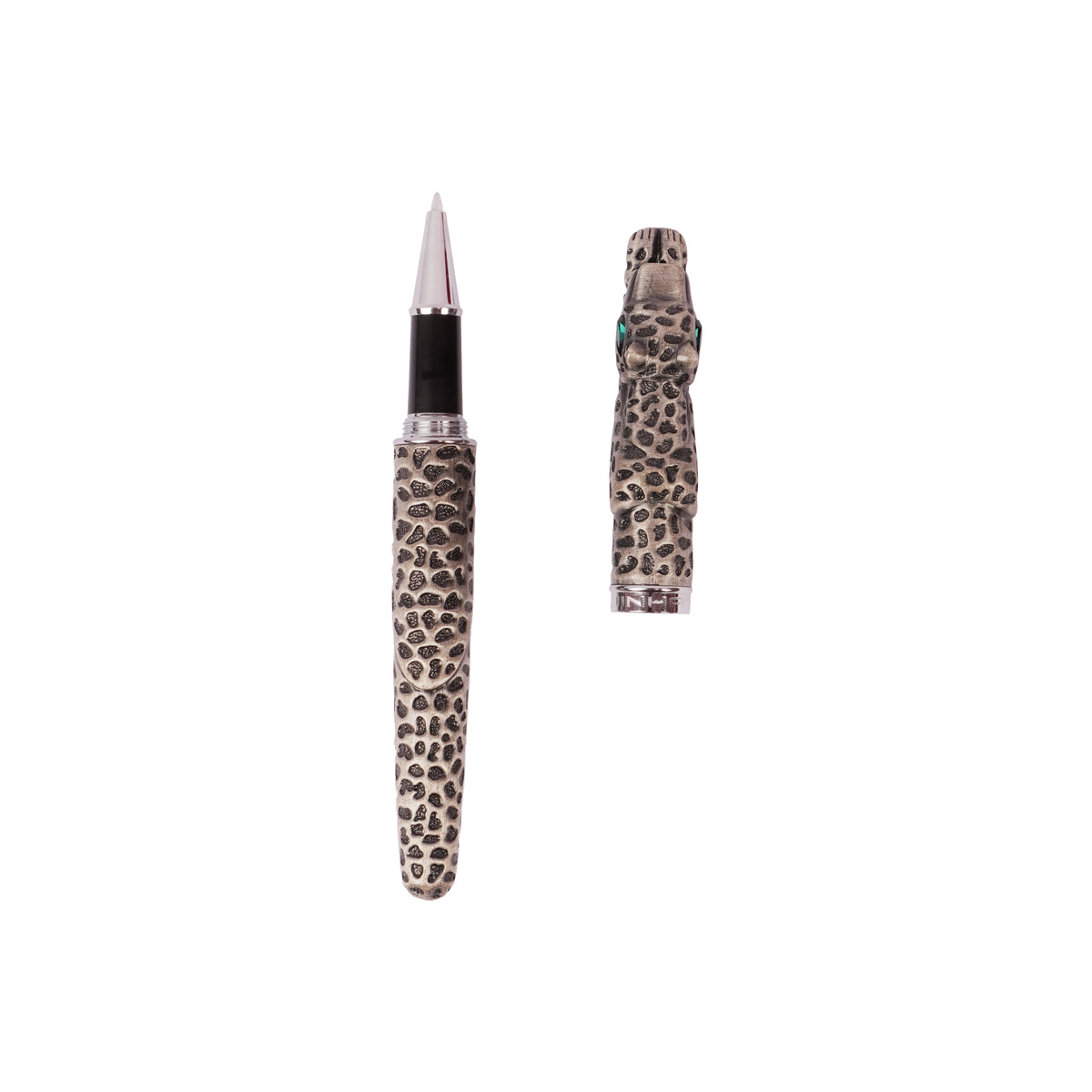 Jinhao Leopard Design Rollerball Pen – Grey Metal Body, 0.7mm Tip