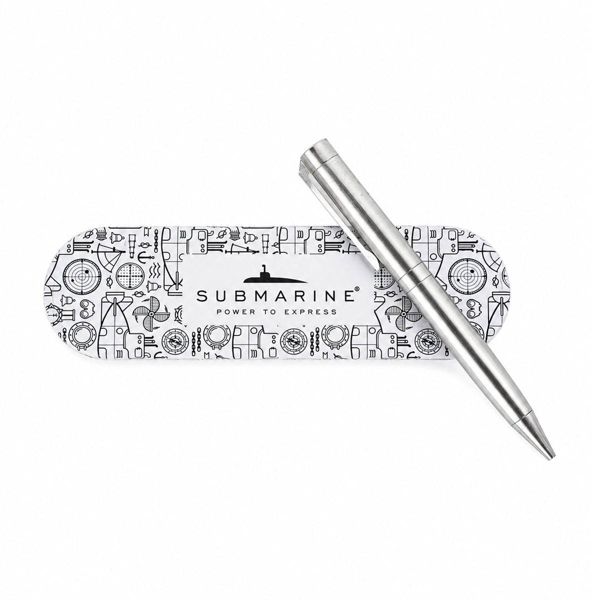 Submarine 986 Metallic Silver Twist Ball Pen