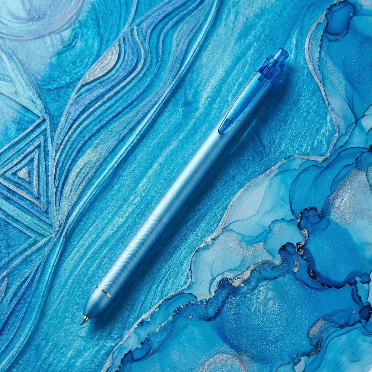 Pentel EnerGel Click BL437R2 0.7mm Blue Gel Pen Set of 3