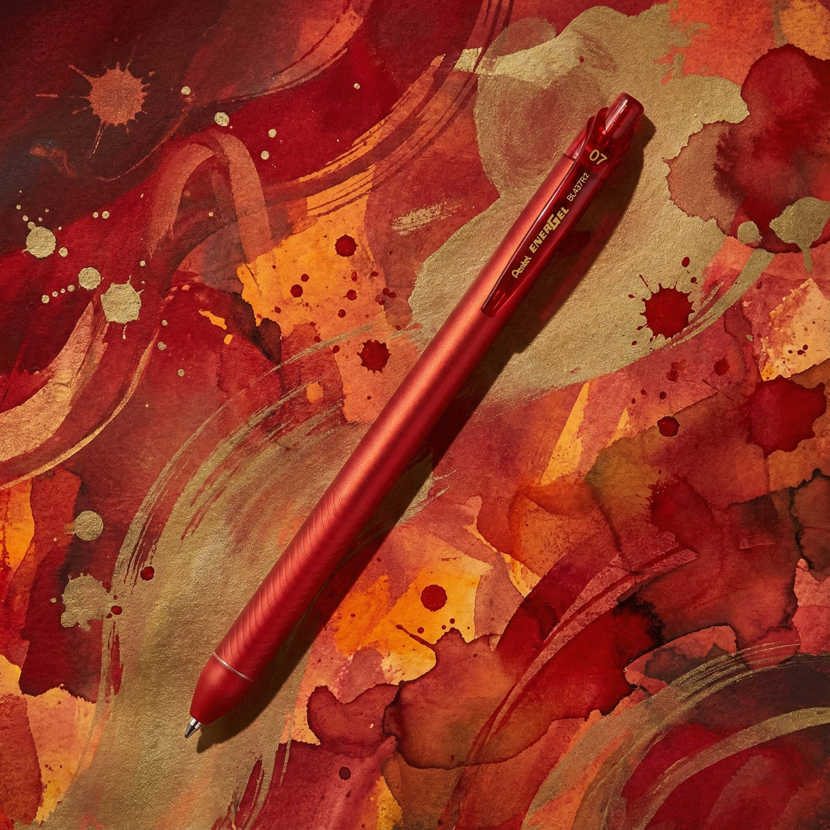 Pentel EnerGel Click BL437R2 0.7mm Retractable Gel Pen (Red) Set of 3