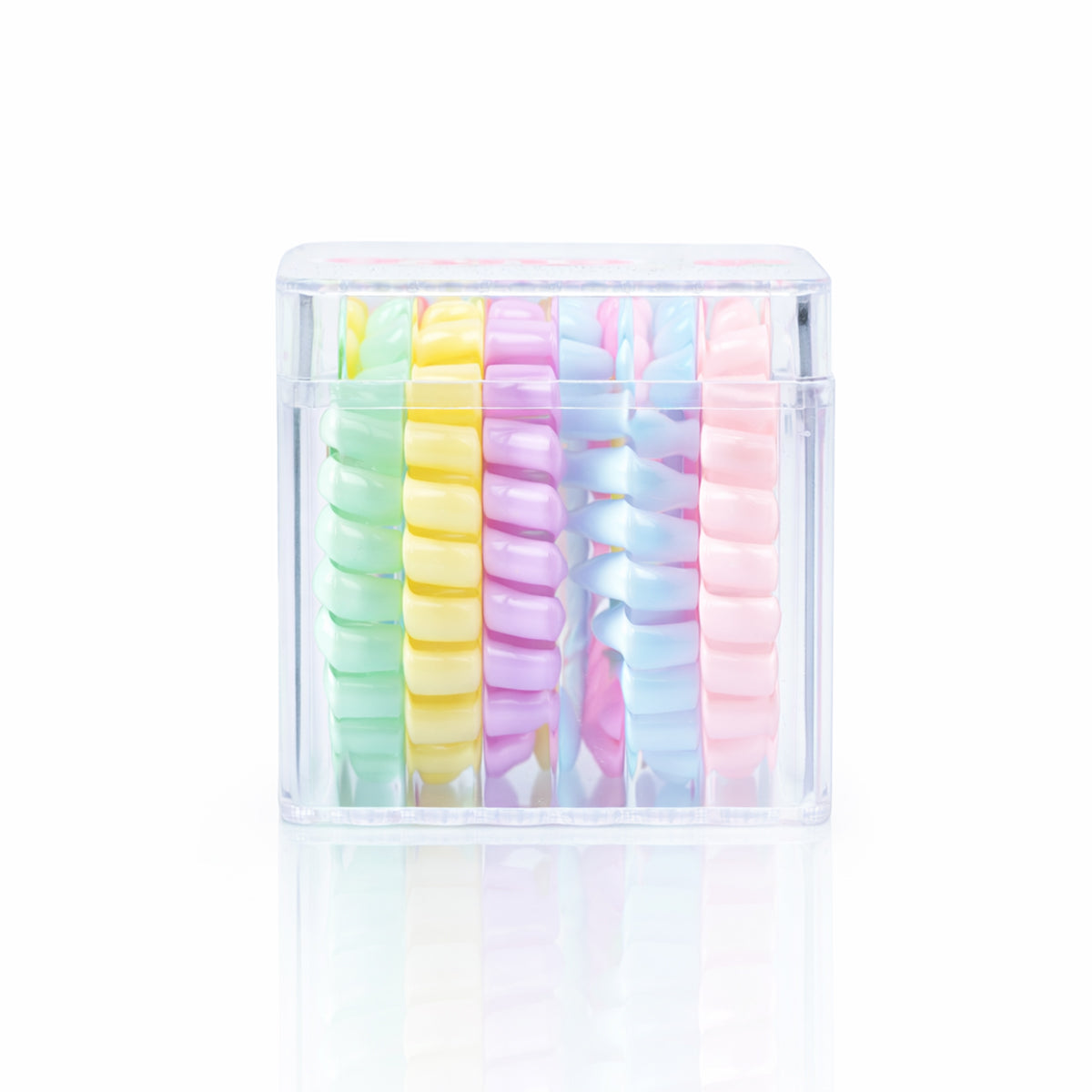 The Writershub Pastel Spiral Coil Hair Ties Set with Storage Box