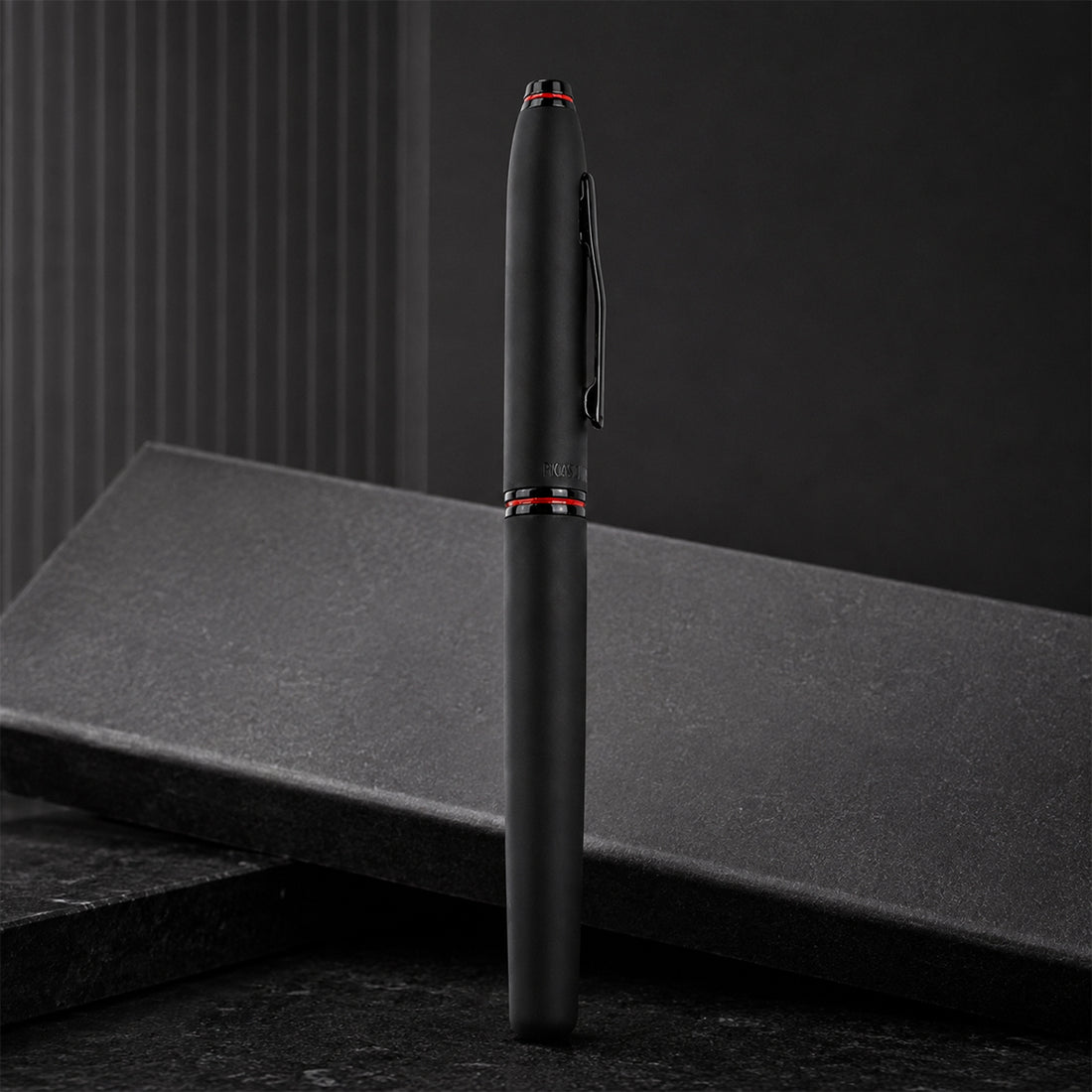 Picasso Parry Flora Rollerball Pen — Matte Black with Red Trim