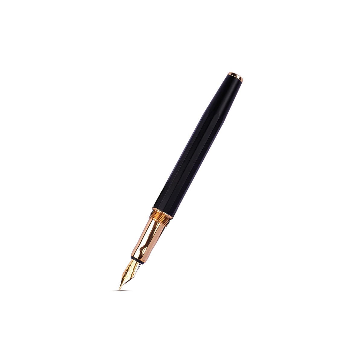 Intellio Germany Matte Black & Gold Fountain Pen – Medium Nib
