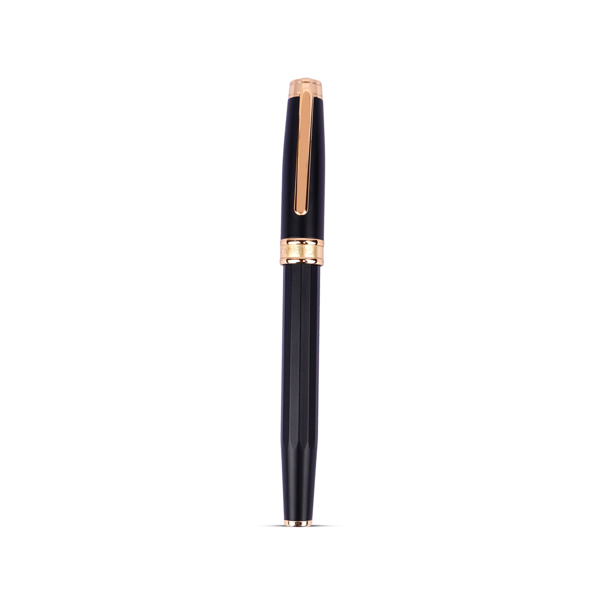 Intellio Germany Matte Black & Gold Fountain Pen – Medium Nib