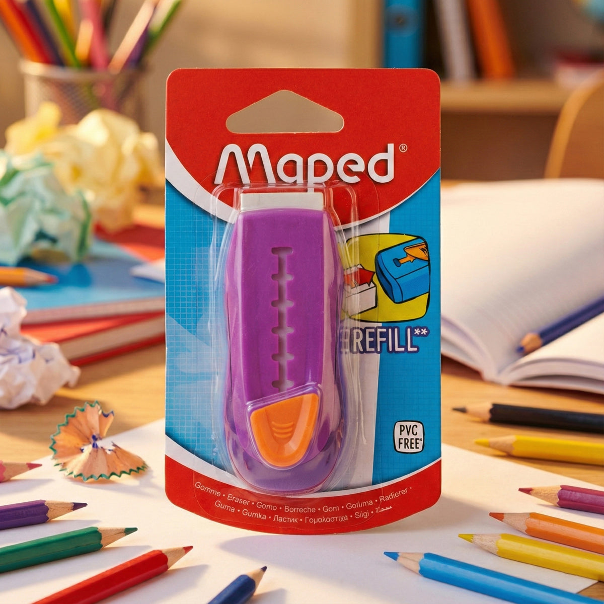 Maped 012000 Purple Eraser Pack of 2 – Clean Erasing Plastic Erasers