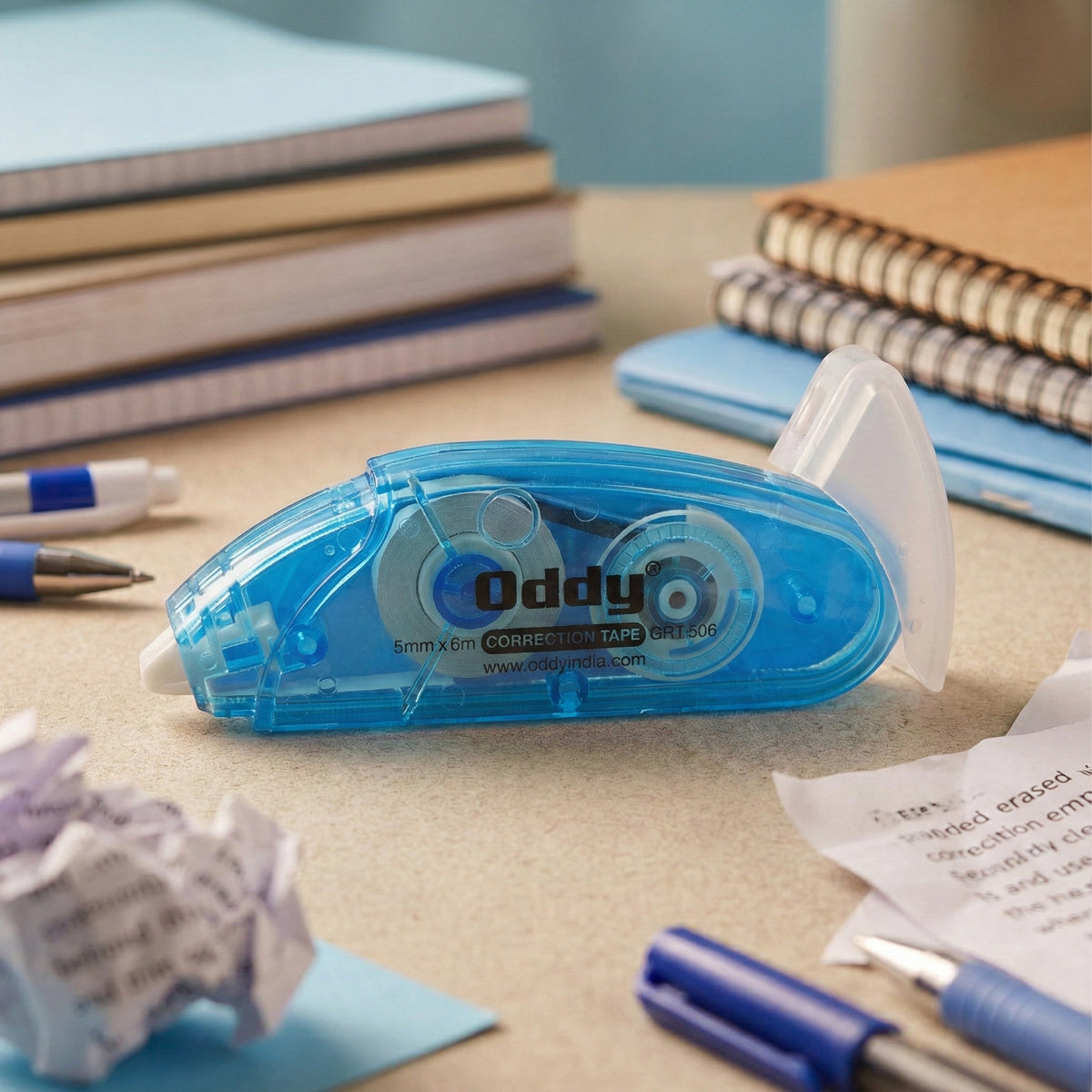 Oddy Eraser with Free Correction Tape Roller Blue (Compact Mini 5mm × 6m)