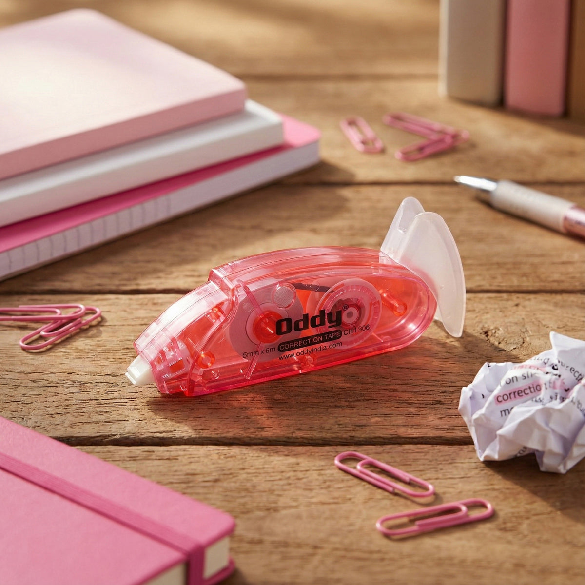 Oddy Compact Mini Correction Tape Roller Pink (5mm × 6m)