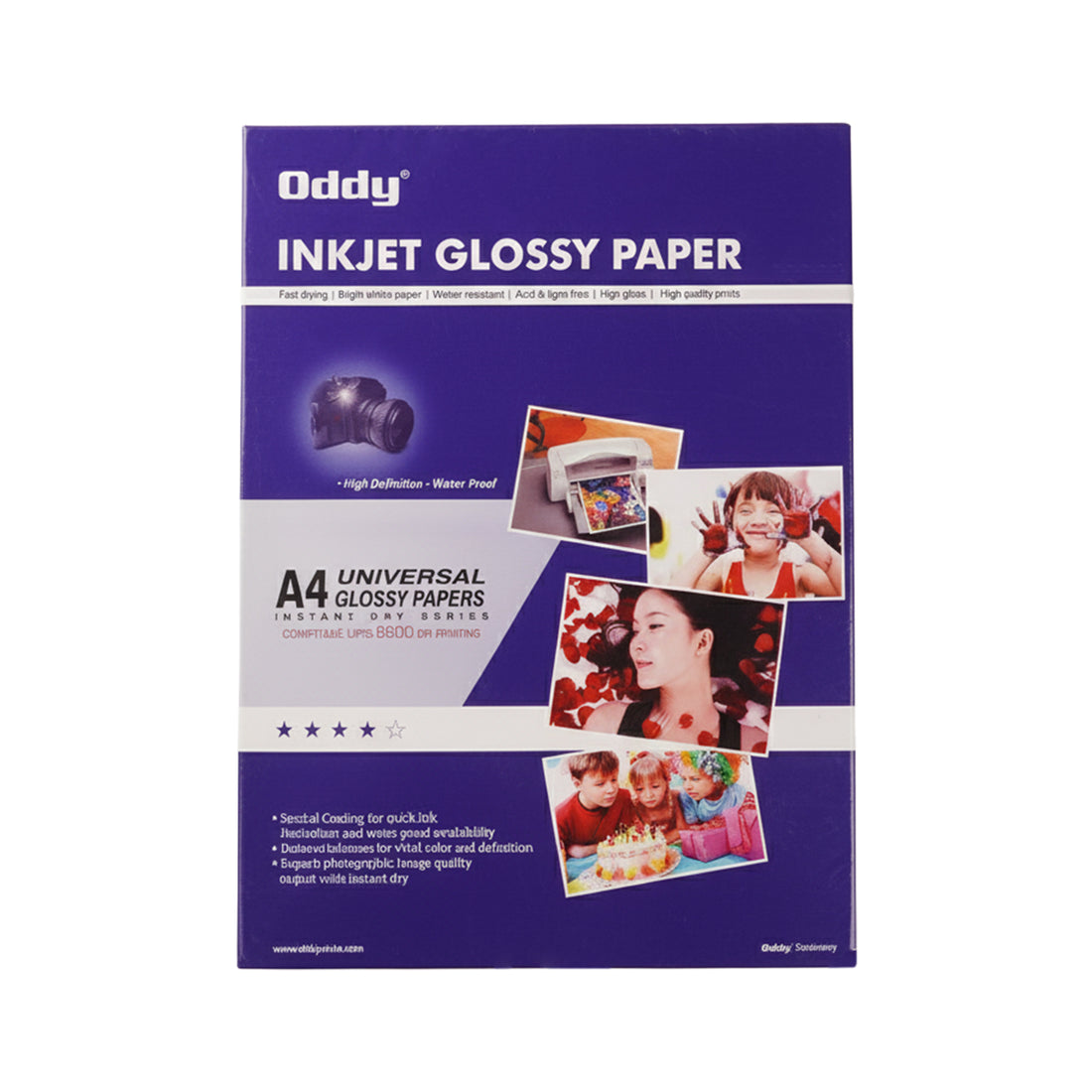 Oddy A4 Inkjet Glossy Paper Pack of 50 Sheets