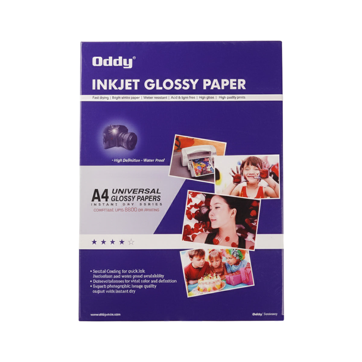 Oddy A4 Inkjet Glossy Paper Pack of 50 Sheets