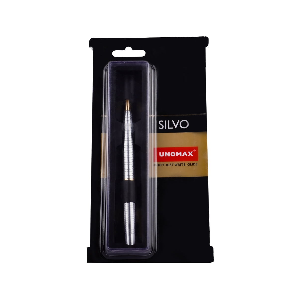 Unomax Silvo Silver & Gold Twist Ball Pen – Fine Tip Metal Body
