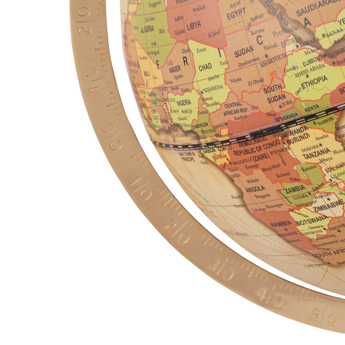 Antique Finish Educational Globe – Vintage World Map (31.5 cm)