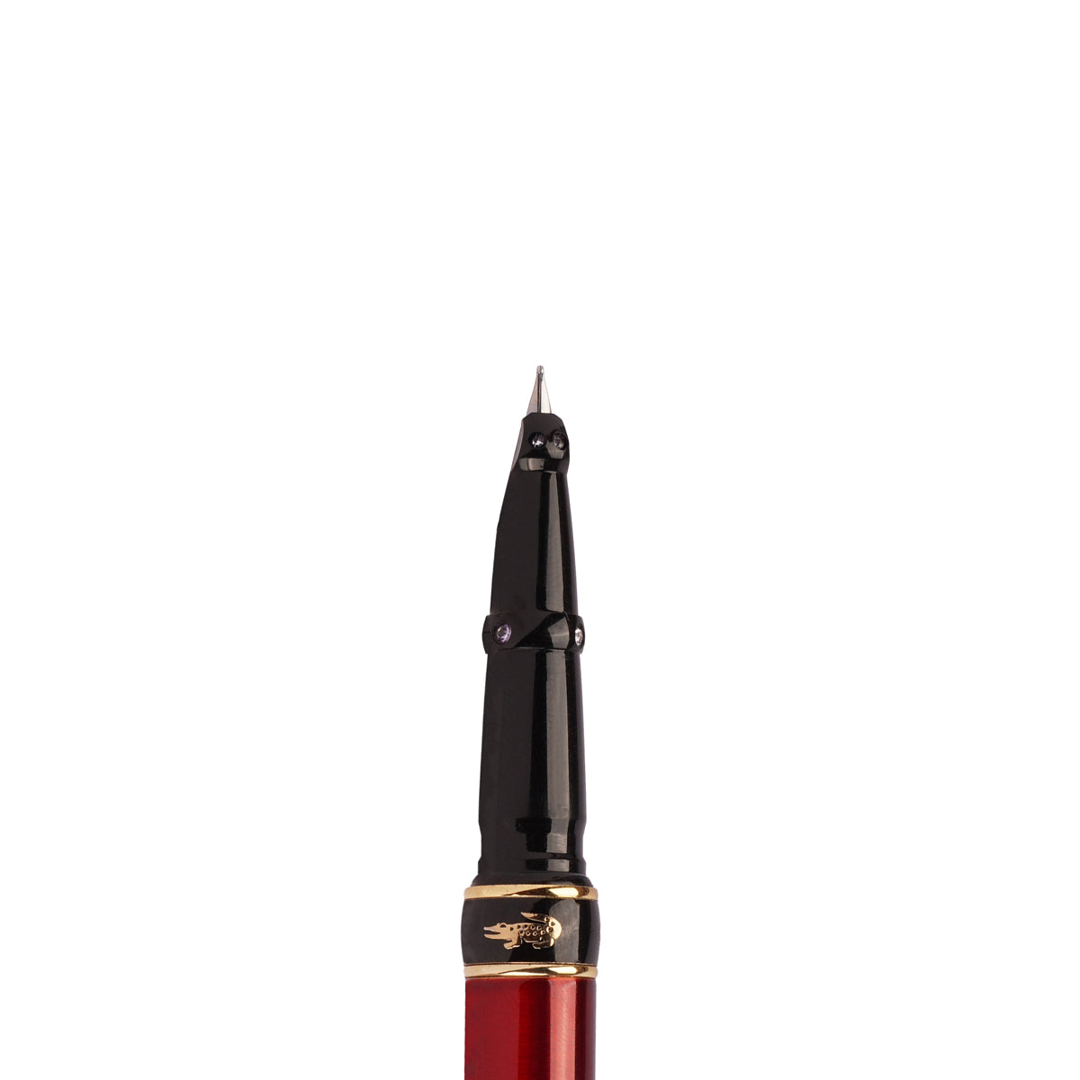 Yangzie Alligator 215 Maroon Fountain Pen – Gold Clip, Fine Nib
