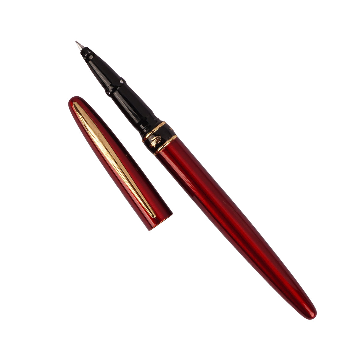 Yangzie Alligator 215 Maroon Fountain Pen – Gold Clip, Fine Nib