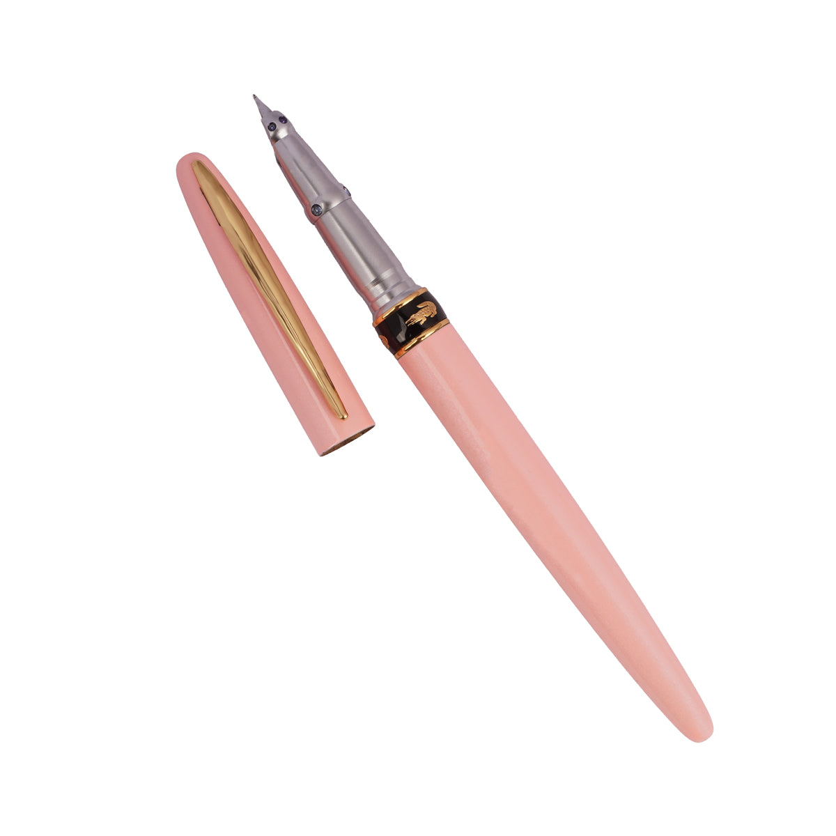 Yangzie Alligator 215 Rose Fountain Pen – Gold Clip, Fine Nib