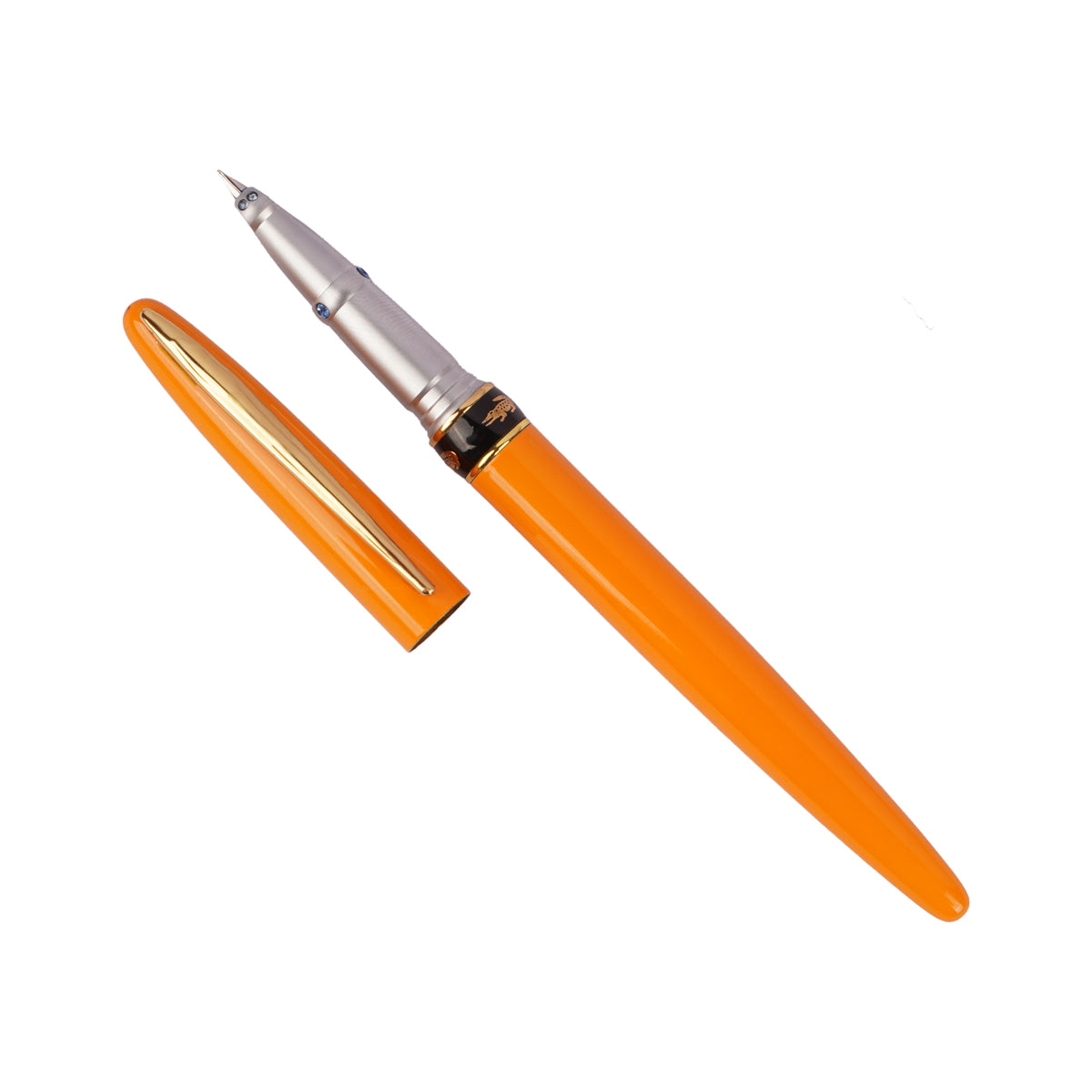 Yangzie Alligator 215 Orange Fountain Pen – Gold Clip, Fine Nib
