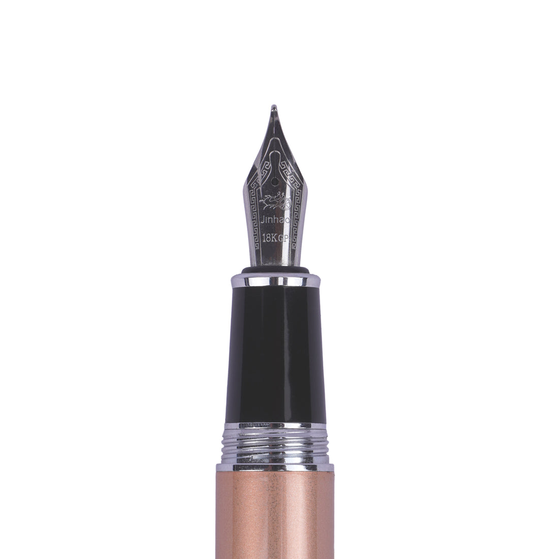 Jinhao 159 Glossy Rose Gold Fountain Pen with Medium Gold-Plated Nib