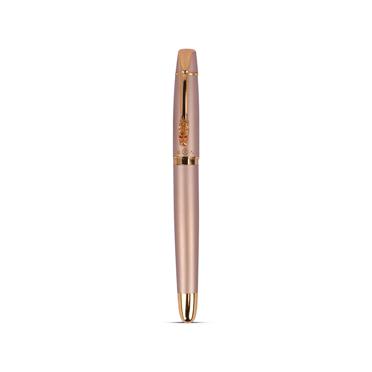 Yiren 860 Matte Light Gold Fountain Pen with Fine Nib & Dragon Cap Design