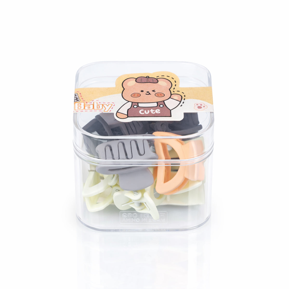 The Writershub Pastel Mini Hair Clips Set for Kids with Storage Box