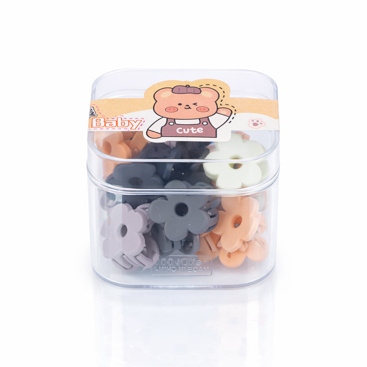 The Writershub Pastel Mini Hair Clips Set for Kids with Storage Box