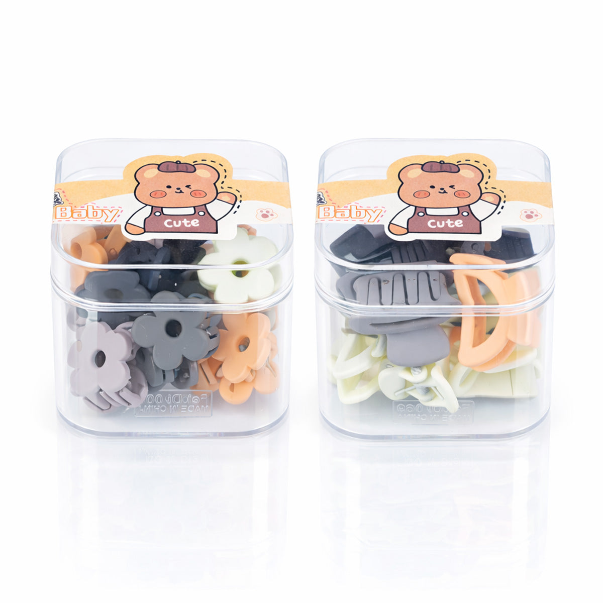 The Writershub Pastel Mini Hair Clips Set for Kids with Storage Box