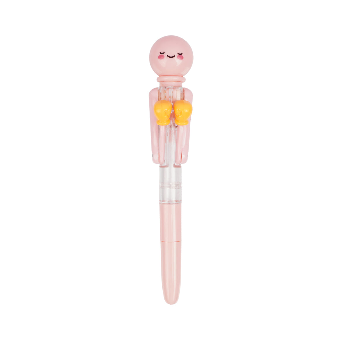 The Writershub Boxing Pen | Cute Pink Cartoon Ball Pen with Boxing Glove Action, 17.5cm