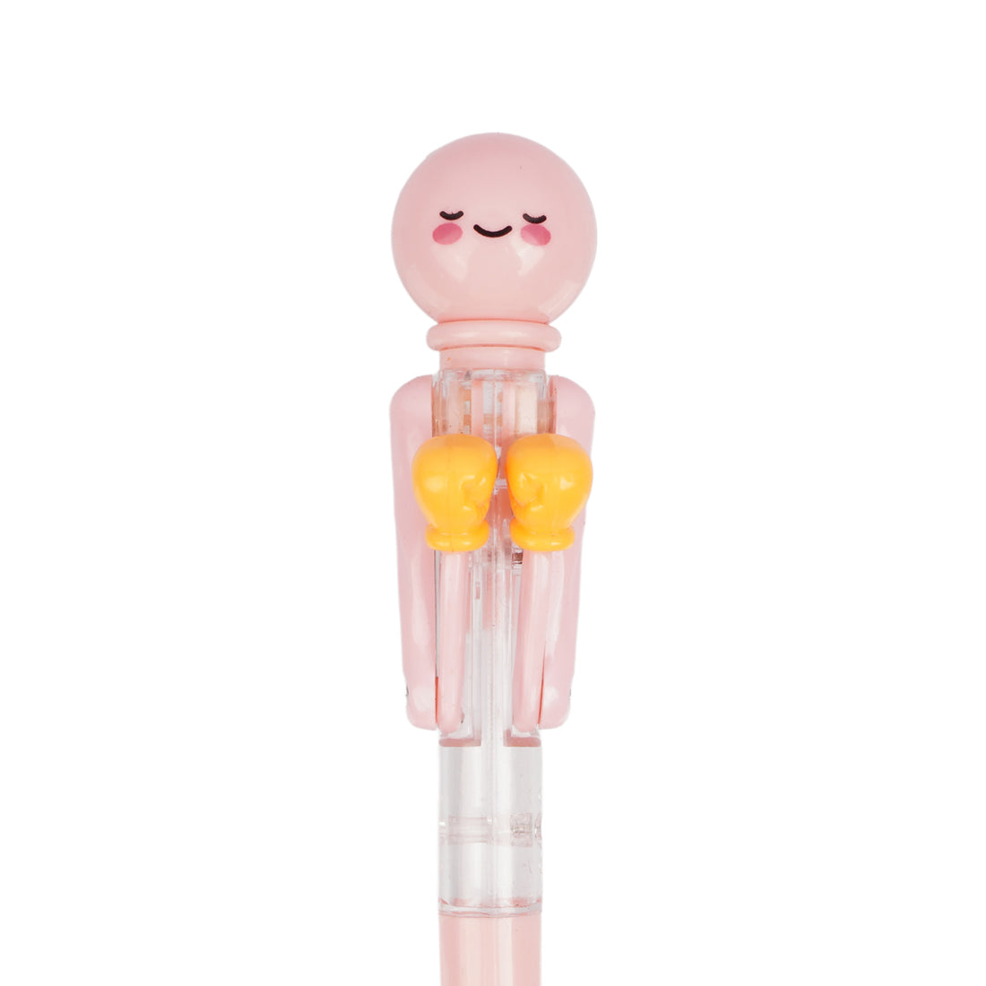 The Writershub Boxing Pen | Cute Pink Cartoon Ball Pen with Boxing Glove Action, 17.5cm